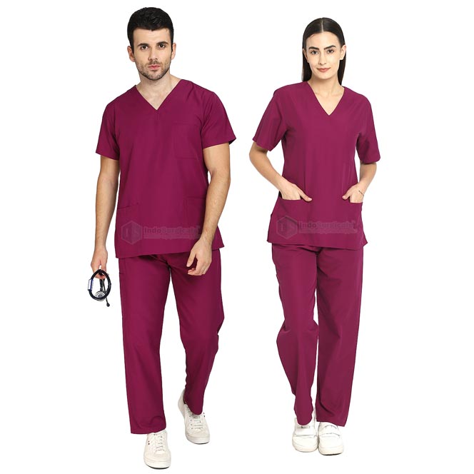 Unisex Scrub Suit for Doctors Poly Cotton V-Neck Manufacturer